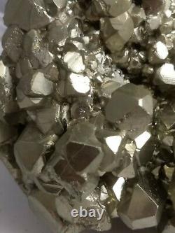 Magnifique Spécimen De Grappe De Cristal De Pyrite, Pérou 6.4lb! Imbéciles D’or! Aaa