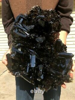 Natural Beau Top Large Raw Black Crystal Cluster Black Quartz Cluster