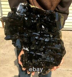 Natural Beau Top Large Raw Black Crystal Cluster Black Quartz Cluster