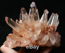 Naturel Rare Belle Peau Rouge Quartz Cluster Crystal Spécimen Tibétain 3.91lb