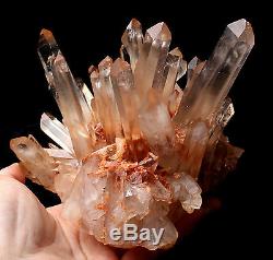 Naturel Rare Belle Peau Rouge Quartz Cluster Crystal Spécimen Tibétain 3.91lb
