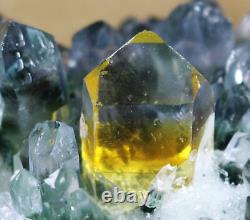 Nouvelle Trouva Ment Jaune Vert Phantom Quartz Crystal Cluster Mineral Specimen Healing
