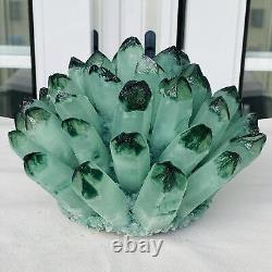 Nouvelle découverte de spécimen minéral de cluster de cristaux de quartz fantôme vert pour la guérison 4473G