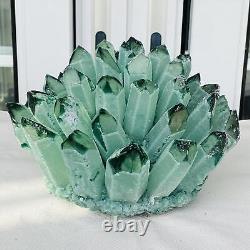 Nouvelle découverte de spécimen minéral de groupe de cristaux de quartz fantôme vert pour guérison 4548G