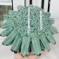 Nouvelle découverte de spécimen minéral en grappe de cristal de quartz vert fantôme de guérison 4524G