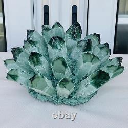 Nouvelle trouvaille - Cluster de cristaux de quartz vert Phantom, spécimen minéral de guérison, 3500 g.