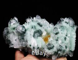Nouvelle trouvaille : amas de cristaux de quartz fantôme vert/jaune de 2,66 livres.