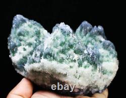 Nouvelle trouvaille de 2.84 lb : Magnifique spécimen de grappe de cristaux de quartz fantôme tibétain vert.