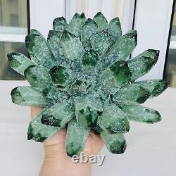 Nouvelle trouvaille de spécimen minéral de cluster de cristal de quartz vert fantôme 3260G pour la guérison