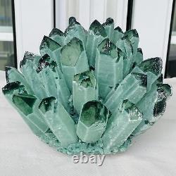 Nouvelle trouvaille de spécimen minéral en grappe de cristal de quartz vert fantôme, pesant 4940g