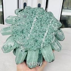 Nouvelle trouvaille de spécimen minéral en grappe de cristal de quartz vert fantôme, pesant 4940g