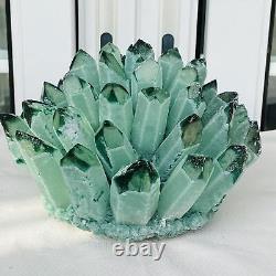 Nouvelle trouvaille de spécimen minéral en grappe de cristaux de quartz fantôme vert pour la guérison 4548g