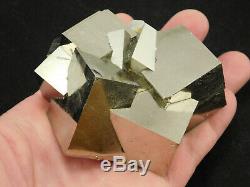 Onze! 100% Naturel Enlacés Pyrite Cristal Cubes! Dans Une Grande Grappe Espagne 595gr