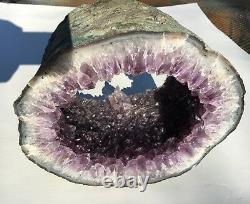 Poli Cristal Quartz Amethyst Citrine Geode Tranche 7 X 6 X 4,5 6,67 Lb