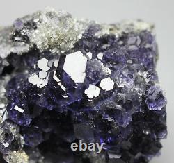 Pourpre Naturelle. Bleu Fluorite Quartz Cristal Cluster Mineral Specimen/ Chine