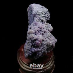 Purple Aaa Botryoidal Chalcedony Grape Agate Crystal Cluster + Stand 1270g