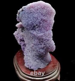 Purple Aaa Botryoidal Chalcedony Grape Agate Crystal Cluster + Stand 1270g