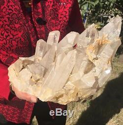 Rare Énorme 10.28kg Collecteurs Clusters De Cristal De Quartz Lémurien Clair Naturel
