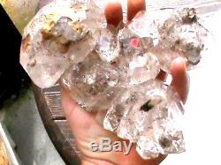 Rare Énorme 180x130x62 MM Ny Herkimer Diamant Cristal Quartz Chaîne Cluster El1