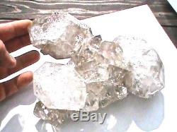 Rare Énorme 180x130x62 MM Ny Herkimer Diamant Cristal Quartz Chaîne Cluster El1
