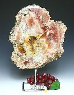 Rose Améthyste Cristal Cluster Sur Le Stand Énorme Ultra Rare Naturel Minéral 4.1kg