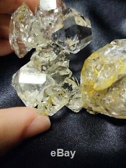 Serpent Enhydro Herkimer Diamant Moyen Cluster Métaphysique Cristal Must See