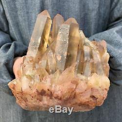 Spécimen De Cristal De Groupe De Quartz Citrine Enfumé Naturel De 3.98lb Guérissant Mn860-ga
