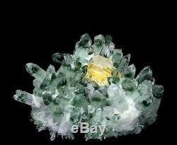 Spécimen Minéral De Point De Cluster De Cristal De Quartz De Fantôme Vert Clair De La Beauté 4.5lb
