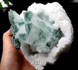 Spécimen Minéral En Grappes De Cristal Fantôme 815,6g Vert Guérir