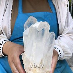 Spécimen de grappe de cristal de quartz blanc transparent naturel de 4 lb guérison