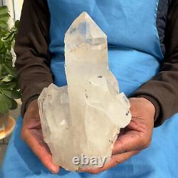 Spécimen de grappe de cristaux de couleur naturelle fumée claire de 3,74 livres pour la guérison, 1700g