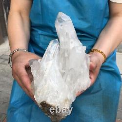 Spécimen minéral naturel en cristal clair de quartz de 1930g pour la décoration