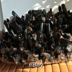 Top Grand Rare Naturel Noir Cristal Quartz Cluster Minéral Spécimen 290mm 4540g