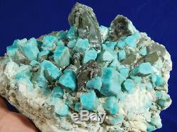 Un Gros! 100% Naturel Amazonite Cristal Cluster Avec Quartz Fumé! Colorado 1797gr