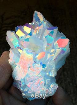 Unique Angel Aura Quartz Cluster Crystal Arcs En Ciel Revêtus