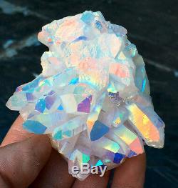 Unique Angel Aura Quartz Cluster Crystal Arcs En Ciel Revêtus