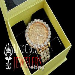 Véritable Diamond Mens Khronos Joe Rodeo Rose Gold Finish Cluster Custom Watch Icy