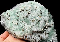 Vert Naturel Fluorite Dodécaèdre Goethite Cristal Cluster Spécimen