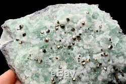 Vert Naturel Fluorite Dodécaèdre Goethite Cristal Cluster Spécimen